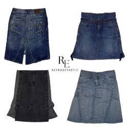 Y2K NYC IT Girl Denim Midi Skirt RE-2518