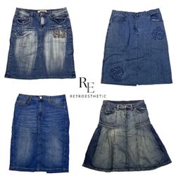 Y2K Britney Era girl Demim Midi skirts RE-2514