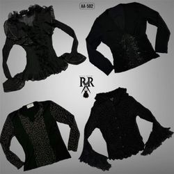 Tops gothiques noirs à manches longues Y2K (AA-502..