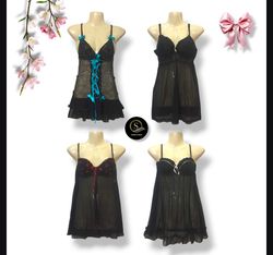 Y2K Black Rave Babydoll Tops