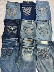 R196 Women's Embellished Y2k Flared Jeans