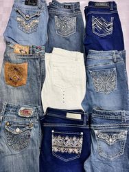 R197 Ladies Embellished Y2k Flared Jeans