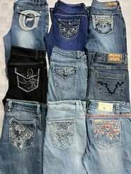 R198 Ladies Embellished Y2k Flared Jeans