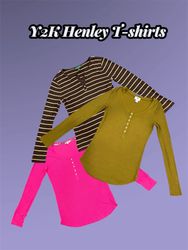 Y2K Branded Henley Tops