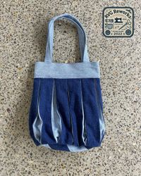 Upcycled Pleated Denim Bag
