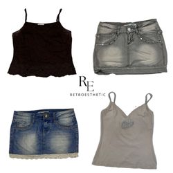 Y2K Britney Era Girl Hot Cami Tops & Mini skirt RE..