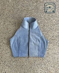 Top halter à double zip recyclé