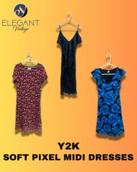 Y2K Soft Pixel Midi Dresses - EV1254