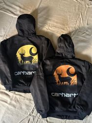 Carhartt rework style mix printed hooded jackets