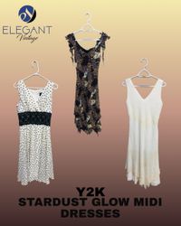 Y2K Stardust Glow Midi Dresses - EV1261
