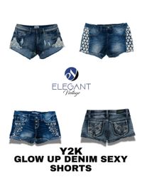 Y2K Glow Up Denim Sexy Shorts - EV1275