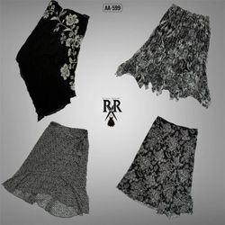 Y2K Black Floral Mix Poly Skirts (AA-499)