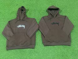 Brown stussy hoodie sweatshirt