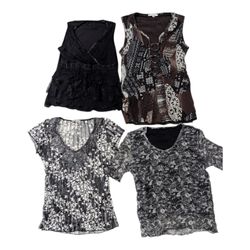 Y2k blossom place poly blouse