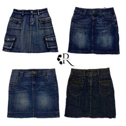 Y2K Era Cyber Girl Denim midi Skirts RE-1264