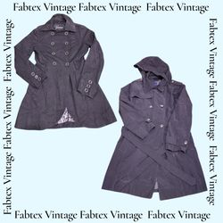 (FV-625) Y2K Black Aesthetic Trench Coats