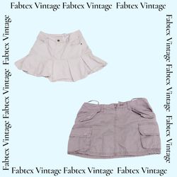 (FV-627) Y2K Cargo Cotton Mini Skirt