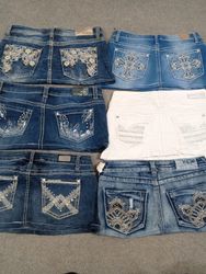 HD1248 Ladies Upcycled Y2K Denim Micro Mini Skirts