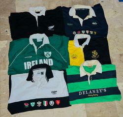 Lot de 2 polos de rugby vintage club