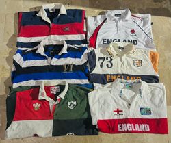 Lot de 6 maillots de rugby vintage de club