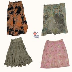 Y2K Fairycore Midi-Röcke | Boho Batik & Vintage-Dr..