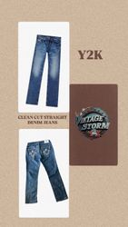 Y2k Clean Cut Denim Straight Jeans