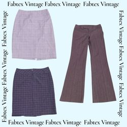 (FV-645) Y2K Office Chic Bundle - Skirt & Pants Se..