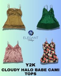 Y2K Cloudy Halo Babe Cami Tops - EV1284