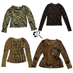 Y2K Wild Grace Tiger Print Full Sleeve Top RW-1270