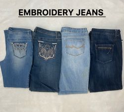 Vintage Embroidery Jeans