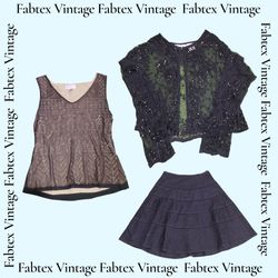 (FV-644) Y2K Black Aesthetic Beaded Party Mix Bund..