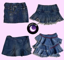Y2K Unique denim mini skirts (M-813)
