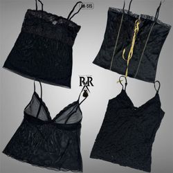 Y2K Black Gothic Cami Tops (AA-515)