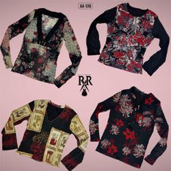 Y2K Romantic Gothic Full Sleeve Mesh Tops (AA-516)