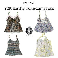 Y2K Earthy Tone Cami Tops (TVL-178)