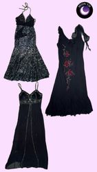 Robe noires perlées Y2k “Fête comme en 99” (M-913)