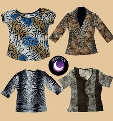 Top in rete stampati con animali Y2K (M-905)