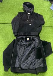 Giacca hoodie in Cordura nera Carhartt rework styl..