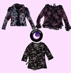 Y2K Hauts en mesh à manches longues (M-814)