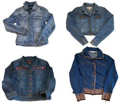Veste en denim de style Y2K. Argent, etc.