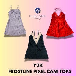 Y2K Frostline Pixel Cami Tops - EV1316