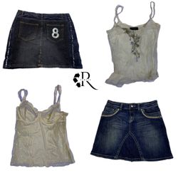 Y2K Britney Era Girl Cami Tops & mini Skirts RW-12..