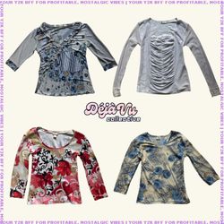 Y2K Lizzie McGuire Long Sleeve Mesh Tops (DVC#110)