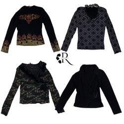 Y2K All Black Vibe Full Sleeves Tops RW-1277