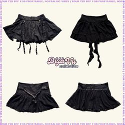 Y2K Gothic Baddie Micro Mini Skirts (DVC#117)