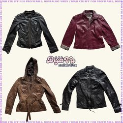 Y2K Biker Chick Leather Jackets (DVC#120)