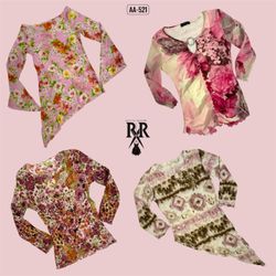 Y2K Baby in Pink Vollarm Mix Mesh Tops (AA-521)