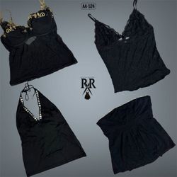 Y2K Black Gothic Cami Tops (AA-524)