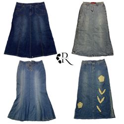 Y2K NYC IT Girls Denim Long Skirt RW-1282