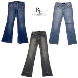 Y2K Britney Era Cyber Girl Flare Jeans RE-2543